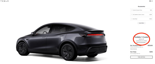 Tesla's New Model Y Inventory Appears in US Shortly After Launch, Signaling Potential Demand Shifts