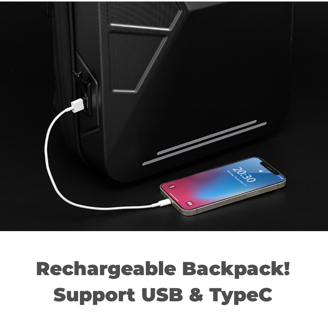 TOPABYTE Cyberbackpack - Hard Shell Anti-Theft Laptop Backpack with TSA Lock