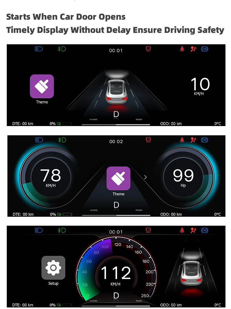 TOPABYTE 6.86'' Dashboard Screen Display with Front Camera For Model 3/Highland/Y