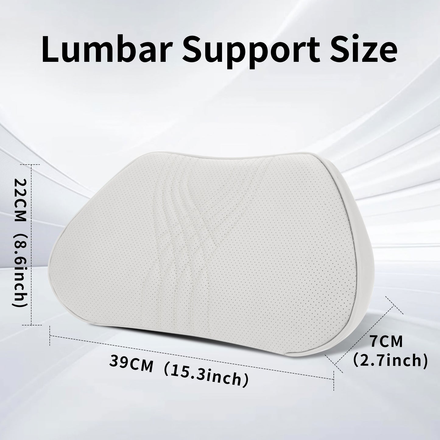 TOPABYTE Car Breathable Leather Headrest Neck Pillow Memory Foam with Embroidered Design (Black/White/Red/Palomino)