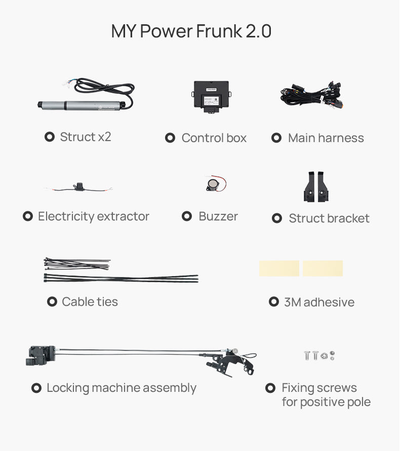 TOPABYTE Power Frunk 2.0 for Model 3/Highland/Y/Juniper/S/X