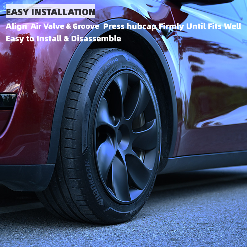 TOPABYTE 19-Inch Hubcaps Sporty Symmetric & Asymmetric Wheel Covers For Model Y 2020-2024