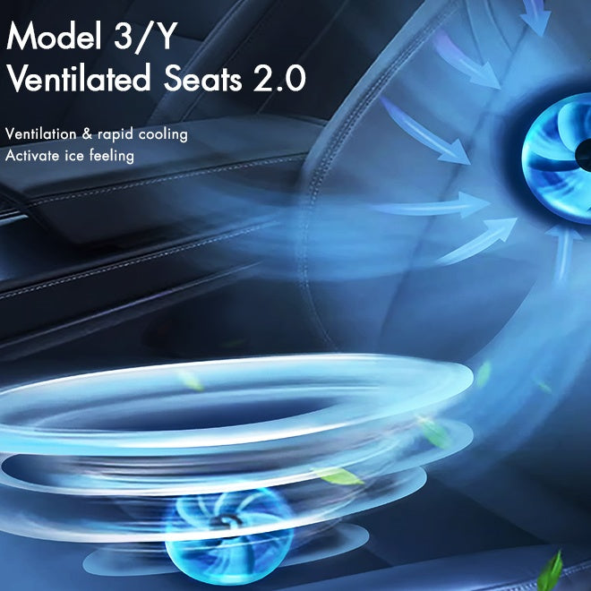 TOPABYTE Ventilated Cooling Seat Cover Cushion for Model 3 2019-2023 / Model Y 2020-2024