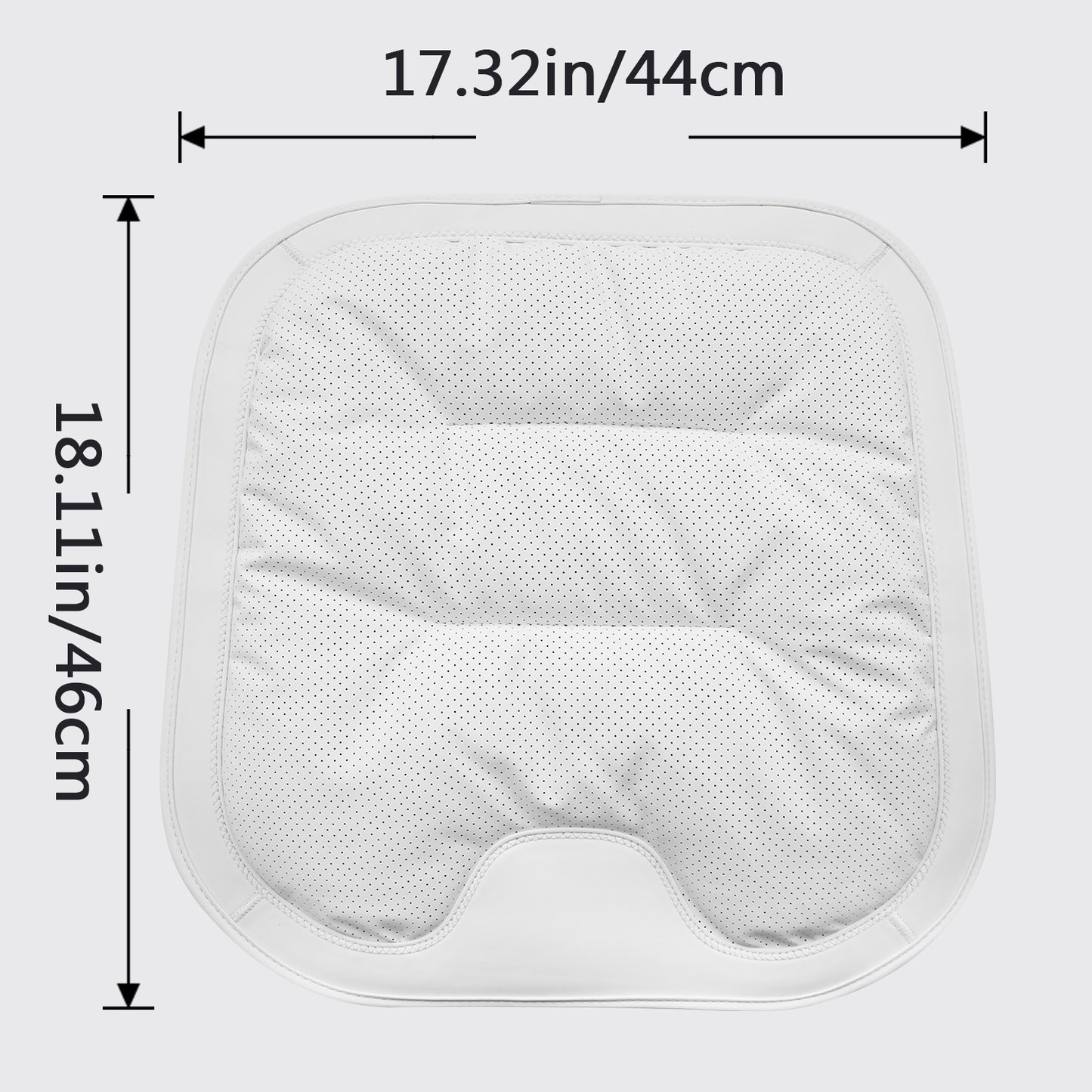 TOPABYTE Black & White Adjustable Leather Car Seat Cushion with Velvet Lining Universal for Most Cars