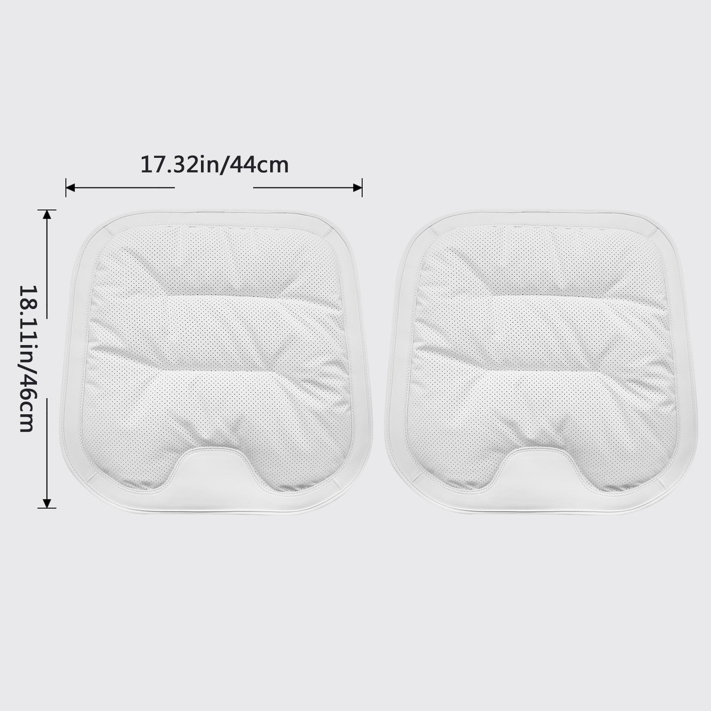TOPABYTE Black & White Adjustable Leather Car Seat Cushion with Velvet Lining Universal for Most Cars