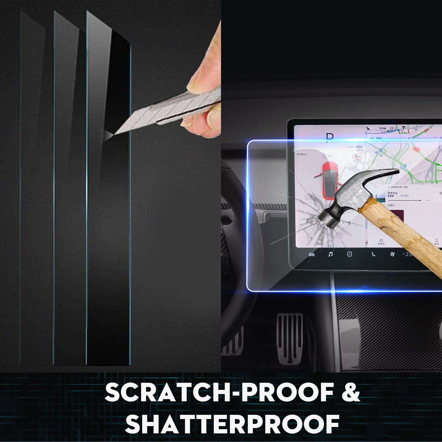 Topaoctet avant d'écran arrière Protecteur 2PCS pour le modèle Y Juniper 2024 et Model 3 Highland 2024+