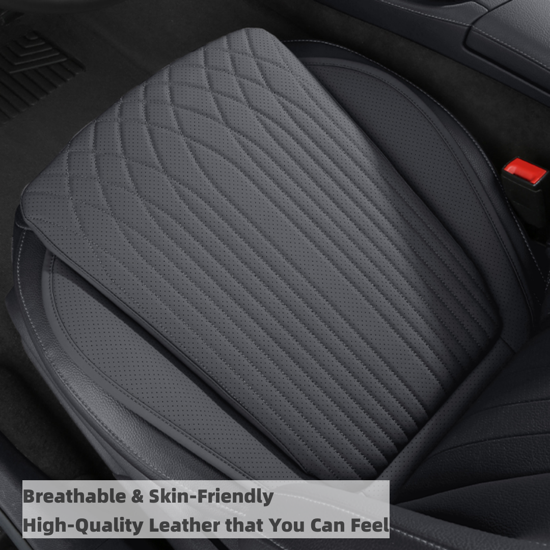 TOPABYTE Universal Nappa Leather Seat Cushion for Car/Office/Home (Black White Red Orange Brown)