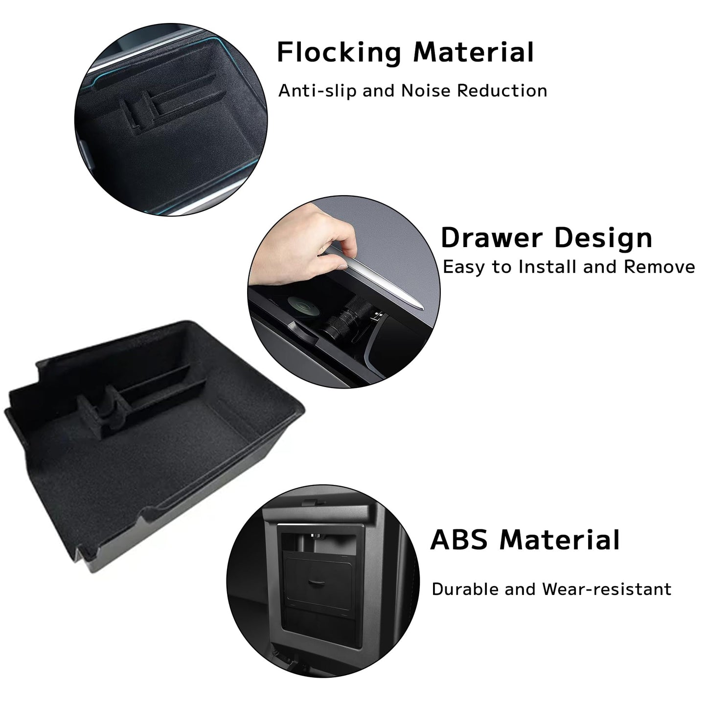 TOPABYTE Center Console Organizer Tray for Model 3 2021-2023 Before Oct. and Model Y 2021-2024