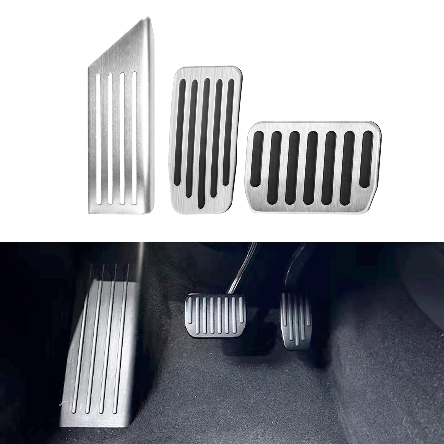 TOPABYTE Foot Pedals Brake Ruel Foot Rest Pads For 2017-2025+ Model 3 Y S X