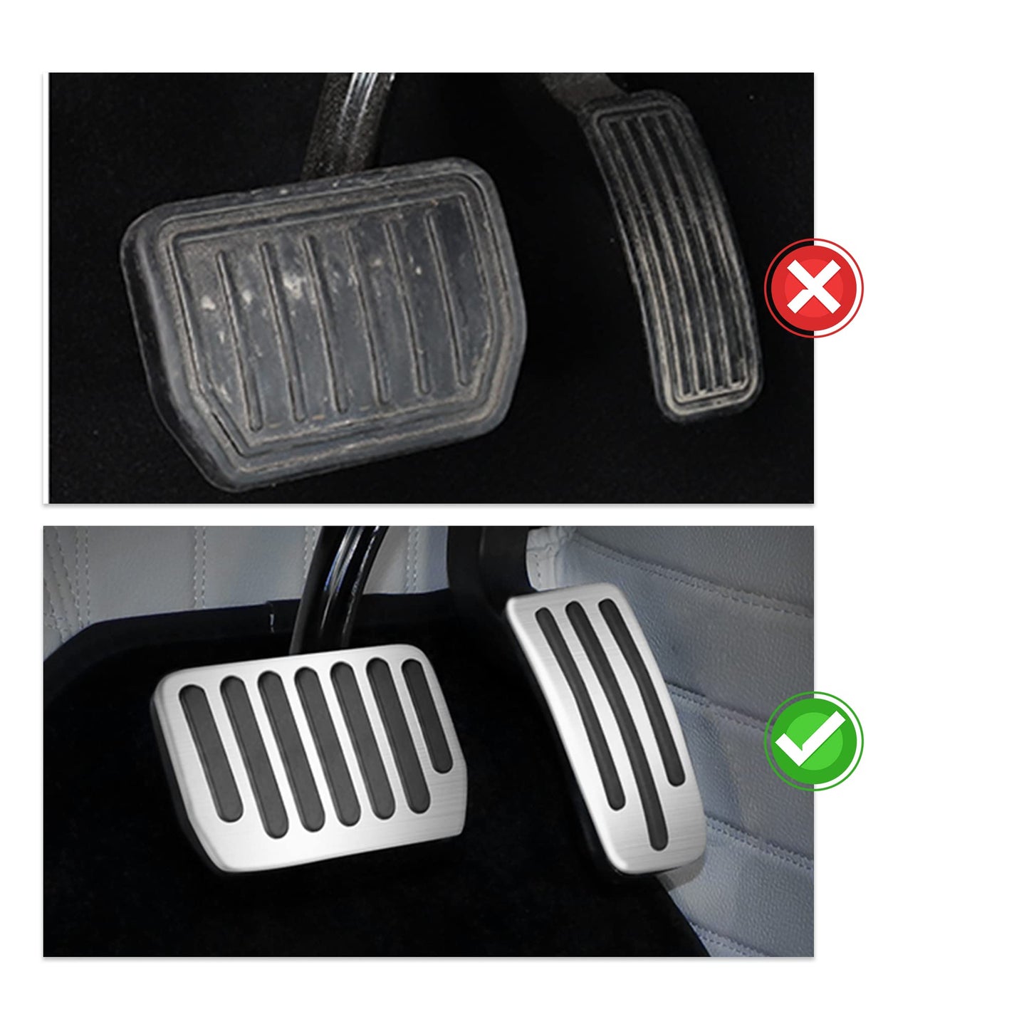 TOPABYTE Foot Pedals Brake Ruel Foot Rest Pads For 2017-2025+ Model 3 Y S X