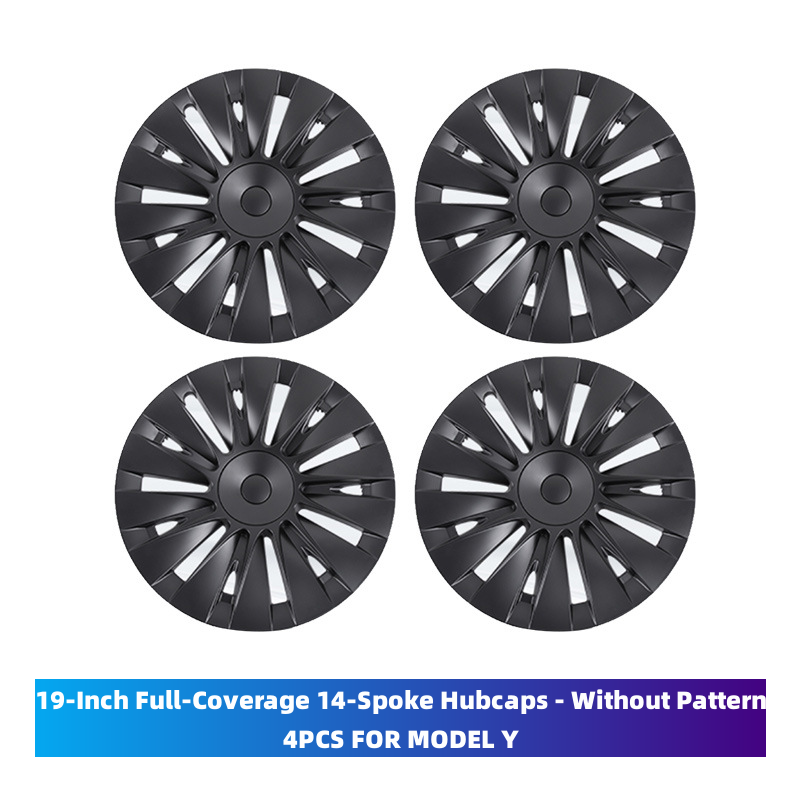 TOPABYTE 19-Inch Hubcaps 14 Spoke Full-Coverage Wheel Covers For Model Y 2020-2024