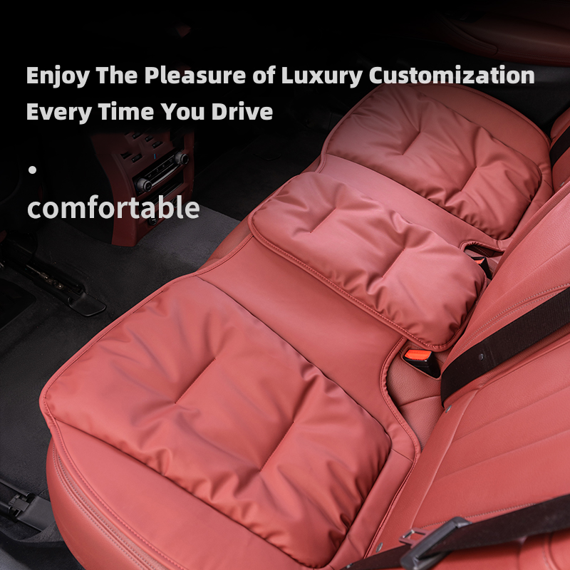 TOPABYTE Universal Down Filling Nappa Leather Seat Cushion for Car/Office/Home (Black Red Orange Brown)