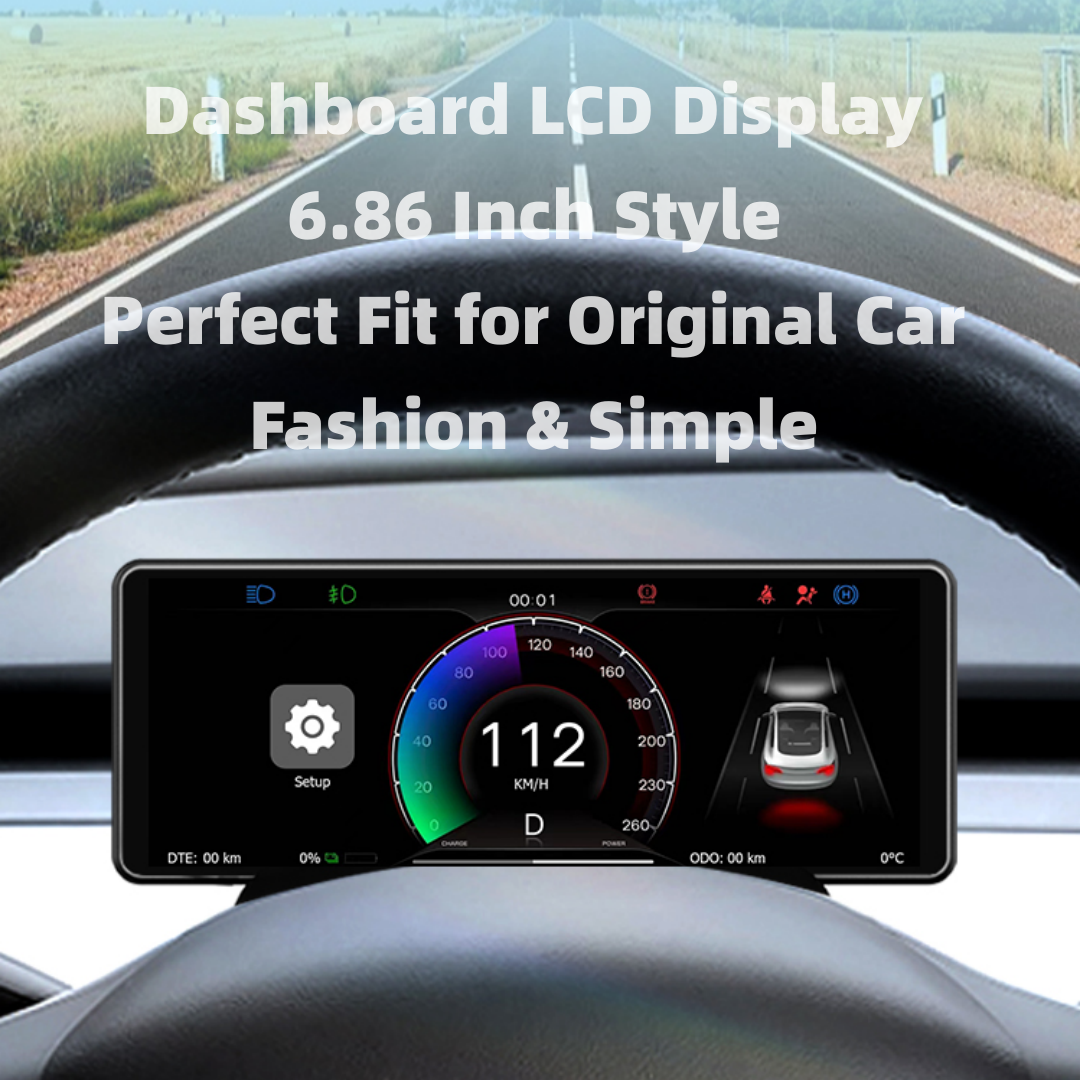 TOPABYTE 6.86'' Dashboard Screen Display with Front Camera For Model 3/Highland/Y