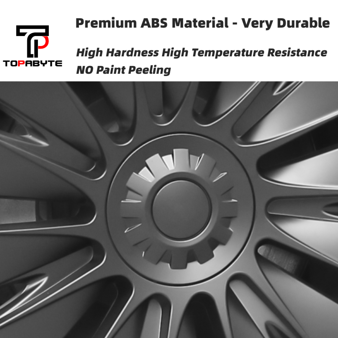 TOPABYTE 19-Inch Hubcaps 14 Spoke Full-Coverage Wheel Covers For Model Y 2020-2024