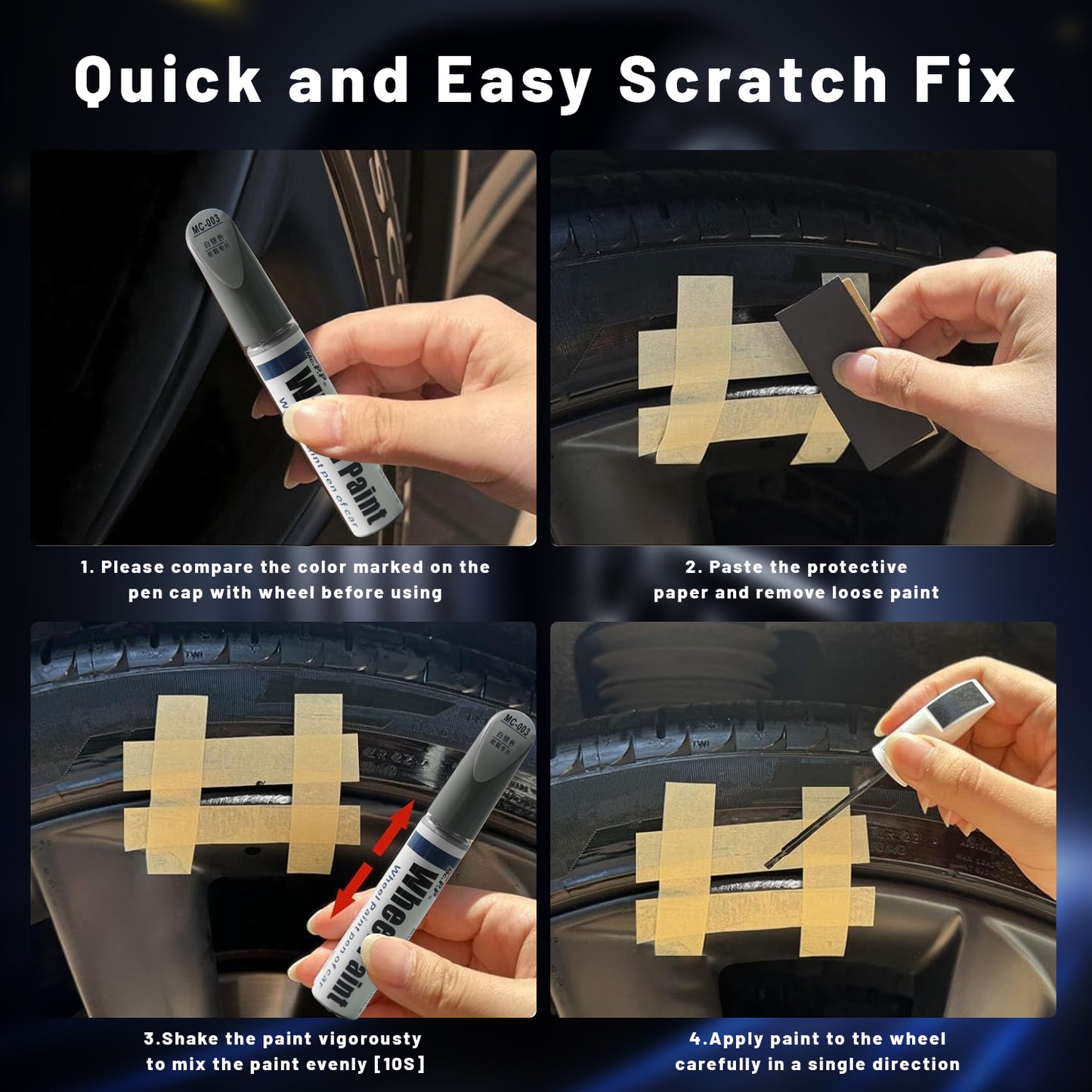 TOPABYTE Rim Touch Up Paint for Model 3/Highland/Y Wheel