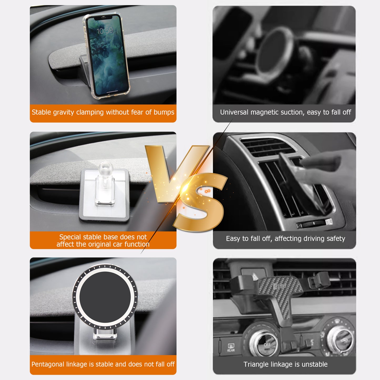 Topabyte Magsafe Air Vent Porta del telefono magnetico a 360 ° per il modello 3 2017-2025/Modello Y 2020-2024