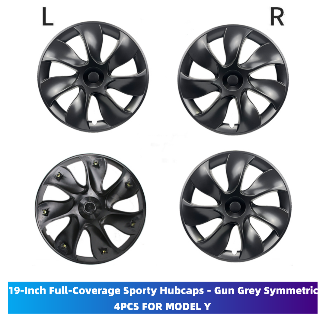 TOPABYTE 19-Inch Hubcaps Sporty Symmetric & Asymmetric Wheel Covers For Model Y 2020-2024