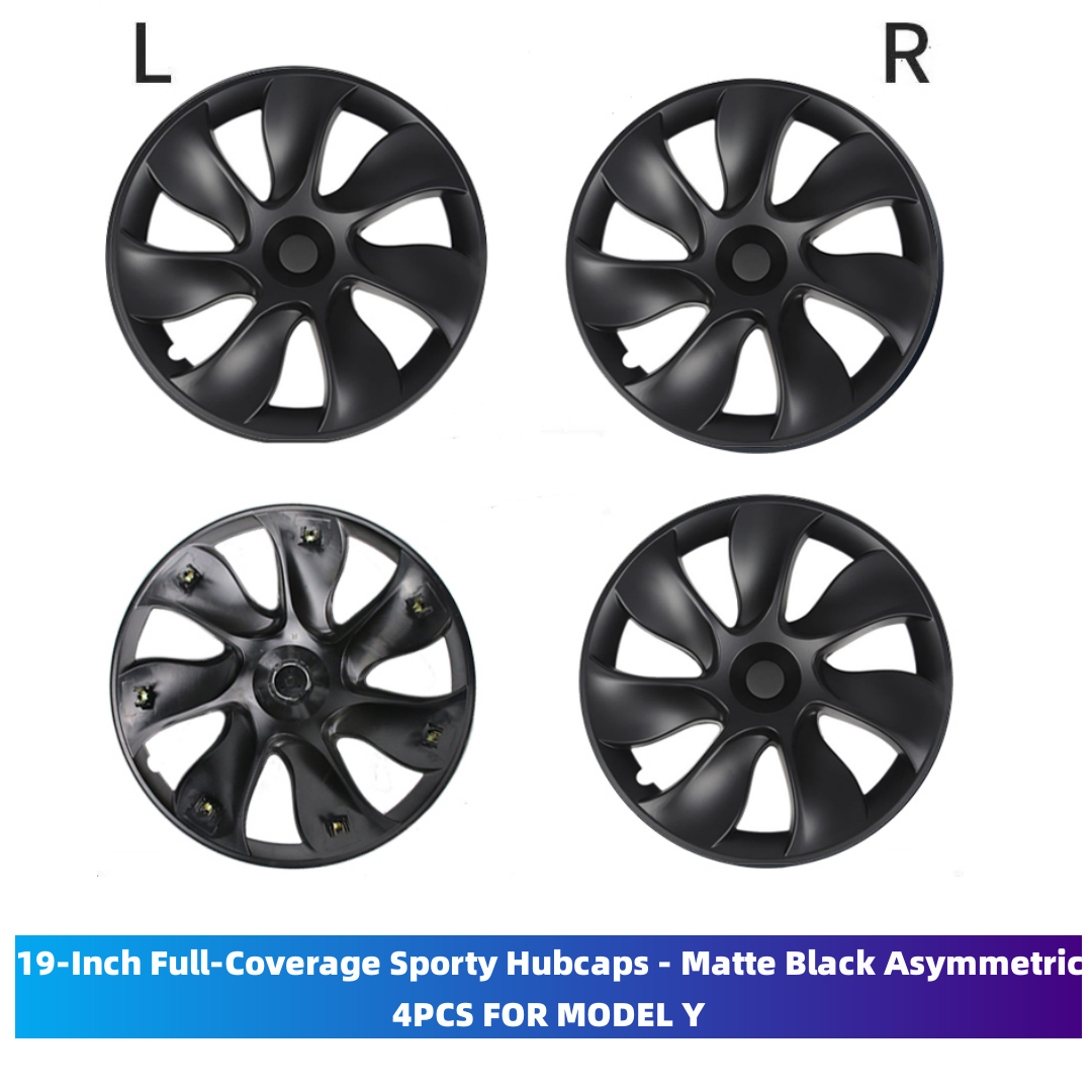 TOPABYTE 19-Inch Hubcaps Sporty Symmetric & Asymmetric Wheel Covers For Model Y 2020-2024