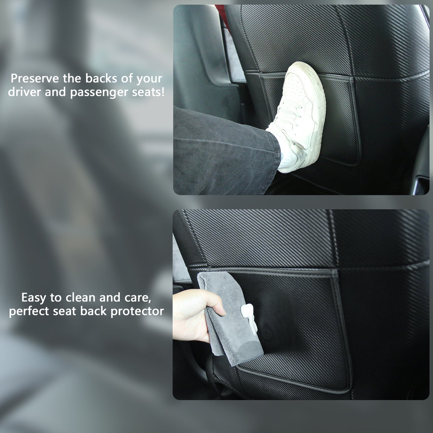 Topabyte Leather Anti-Kick Backrest Protector para Modelo 3 y S x 2018-2025+ Highland/Juniper