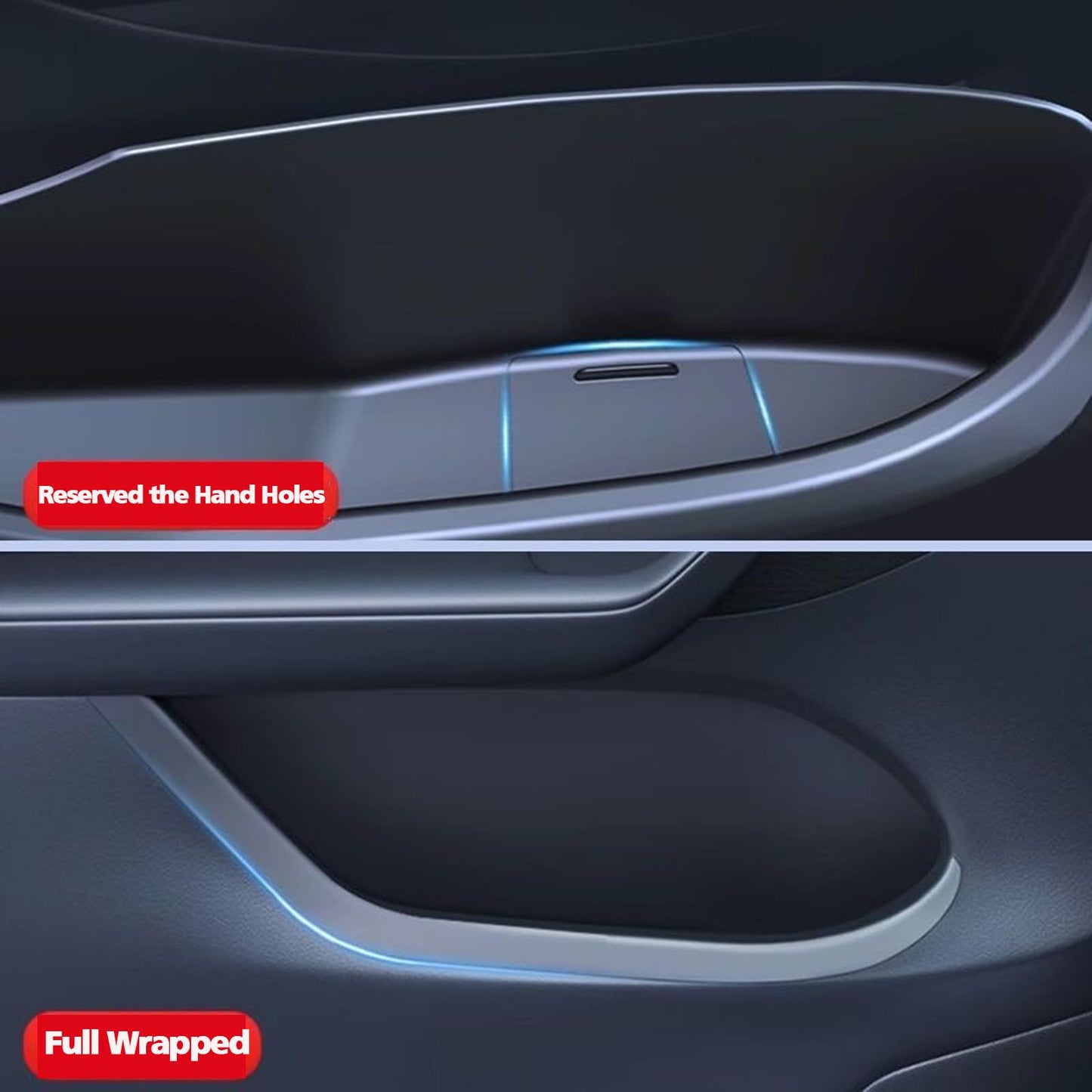 TOPABYTE Door Side Storage Organizer Tray Front Rear Doors 4PCs For Model 3 & Model Y 2019-2025+ Highland/Juniper