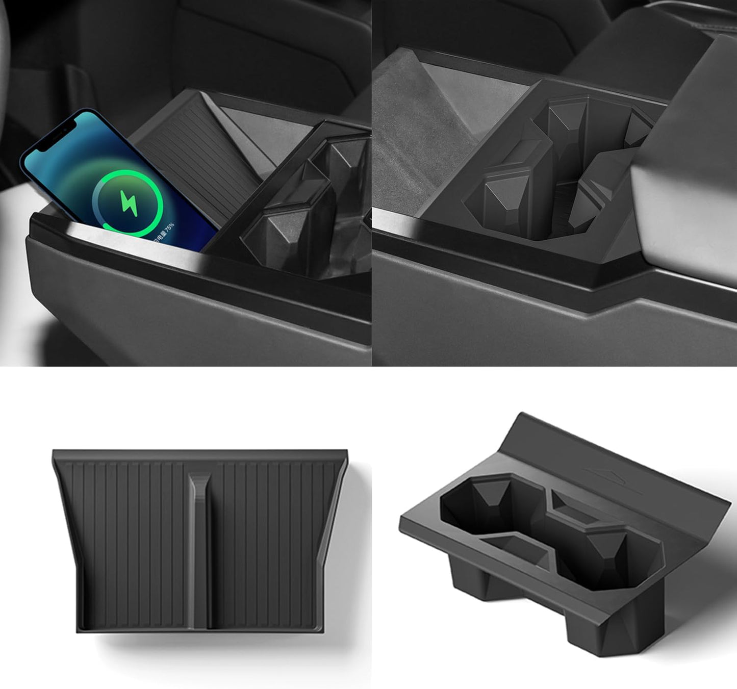Topabyte Silicone Wireless Charging Mat & Cup Setent para console do CyberTruck Center