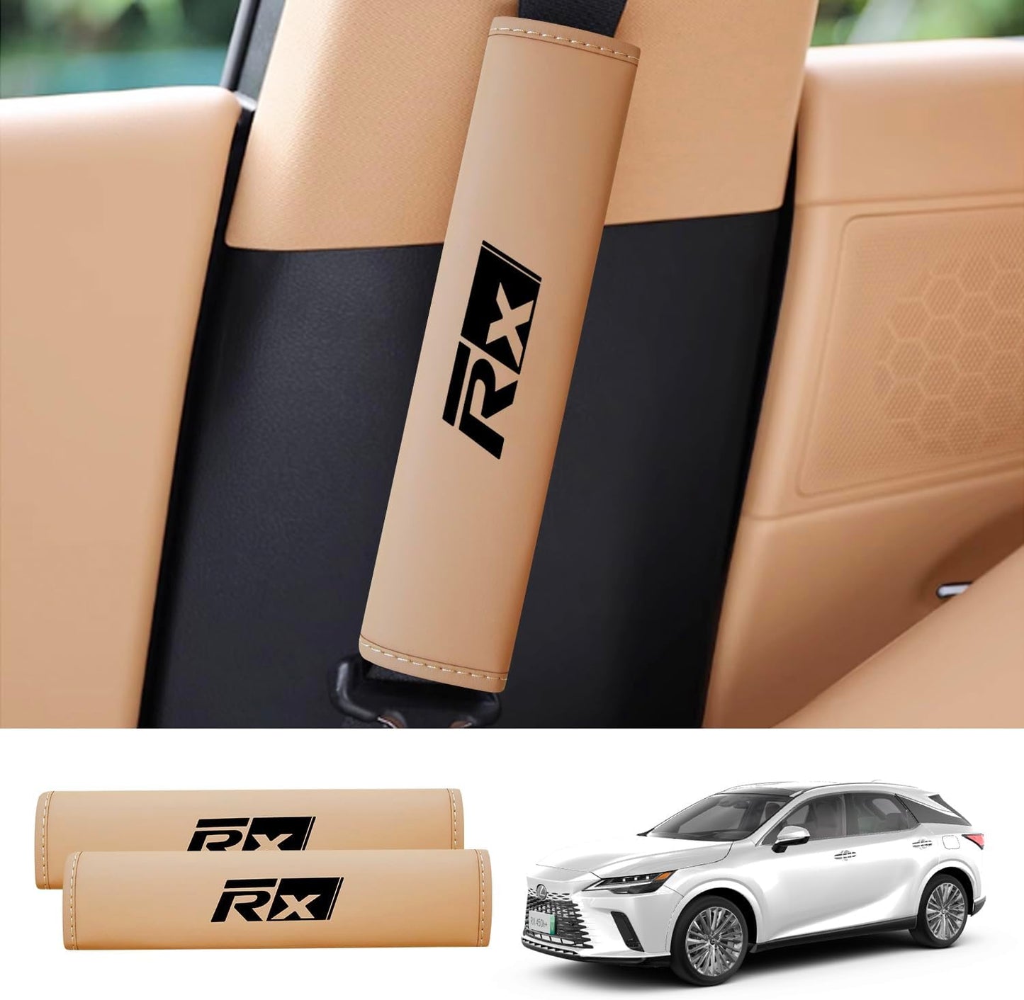 Topabyte Universal Nappa Calco della cinghia di sedere in pelle con motivi Lexus Rx NX