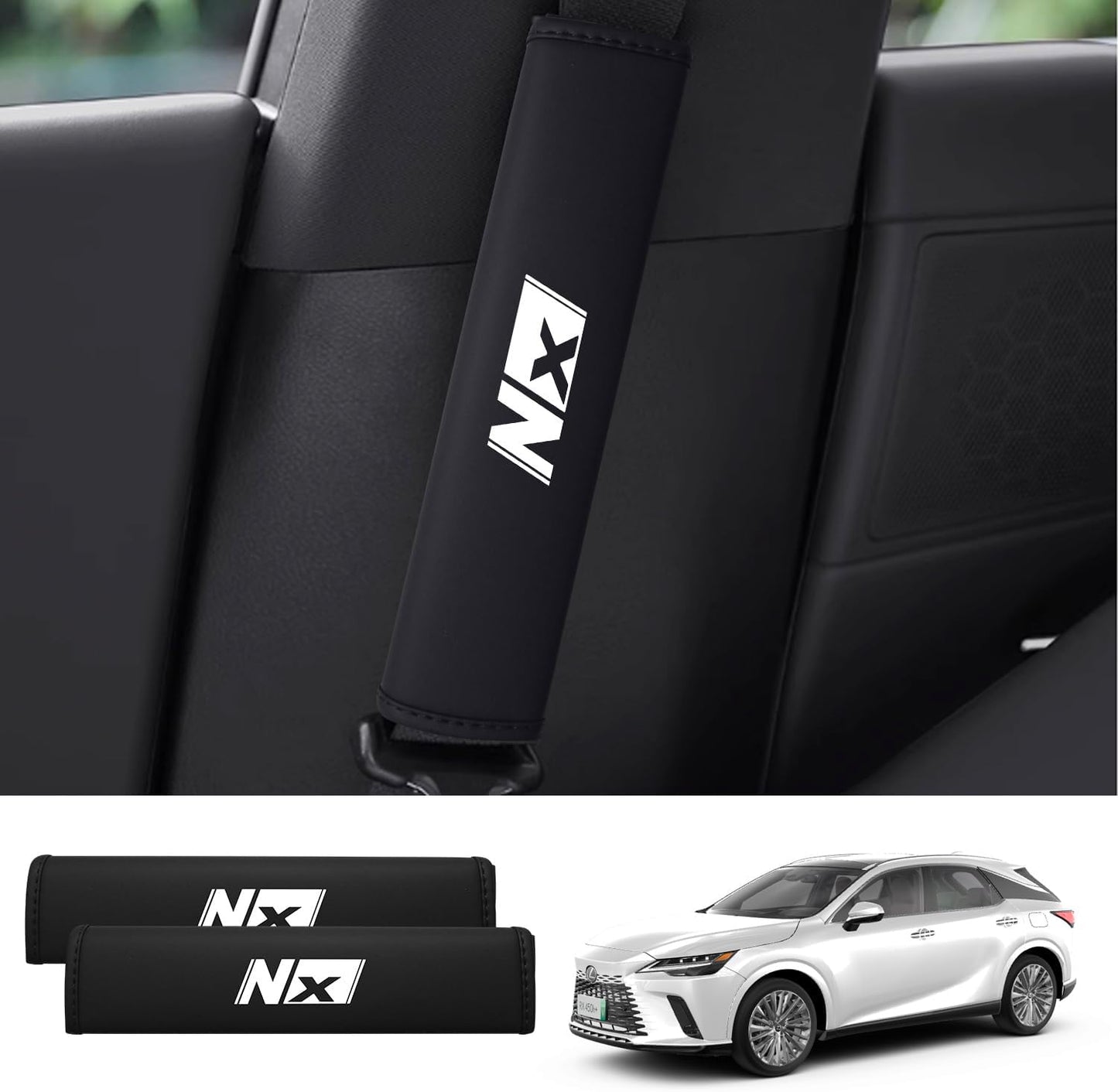 Topabyte Universal Nappa Calco della cinghia di sedere in pelle con motivi Lexus Rx NX