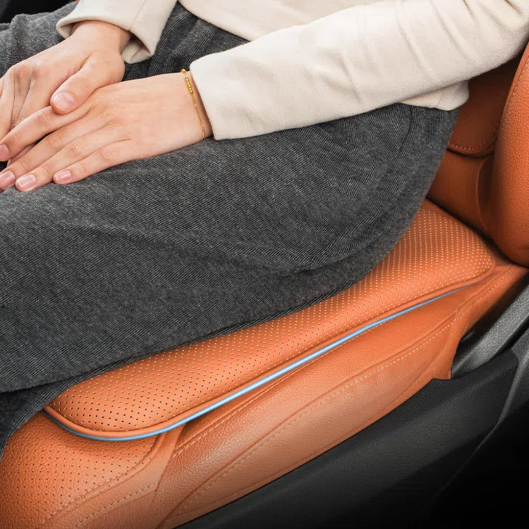 TOPABYTE Nappa Leather Seat Cover Cushion Honeycomb Breathable Memory Foam