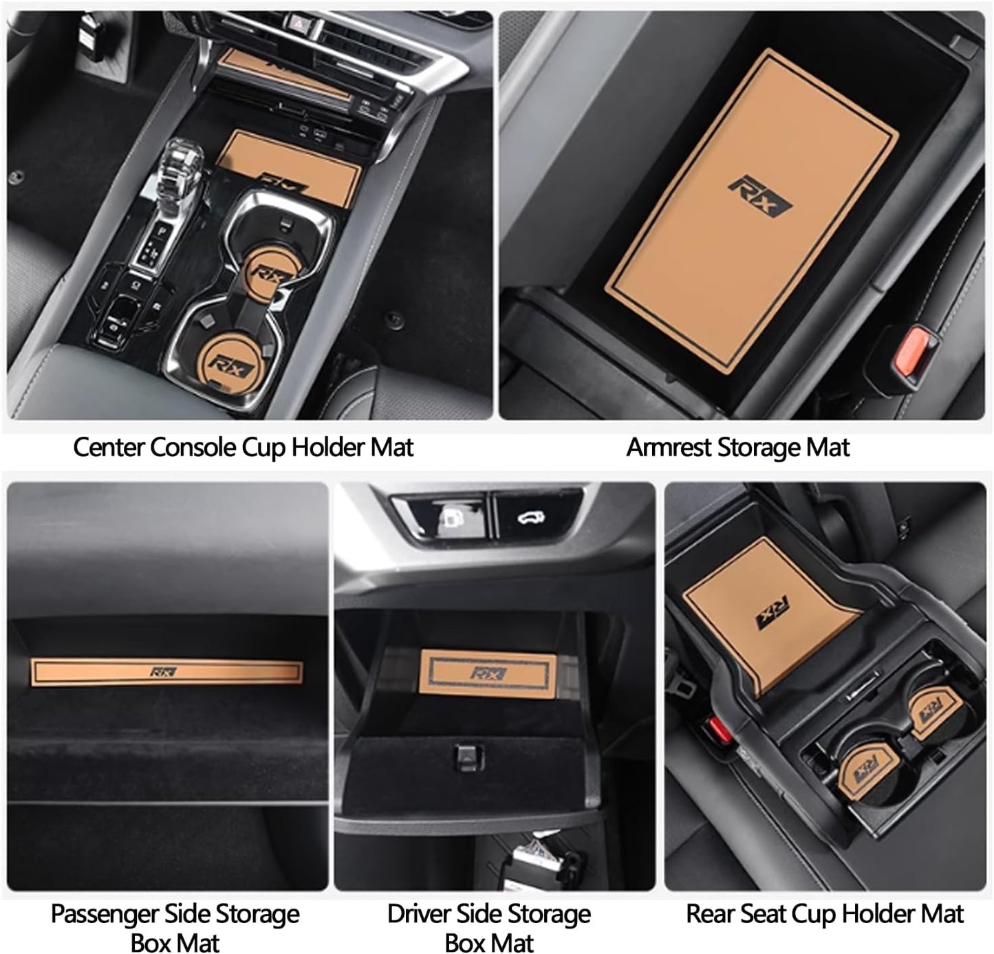 TOPABYTE Gate Slot Mats Interior Trim Door Slot Pads for 2023 2024 Lexus RX