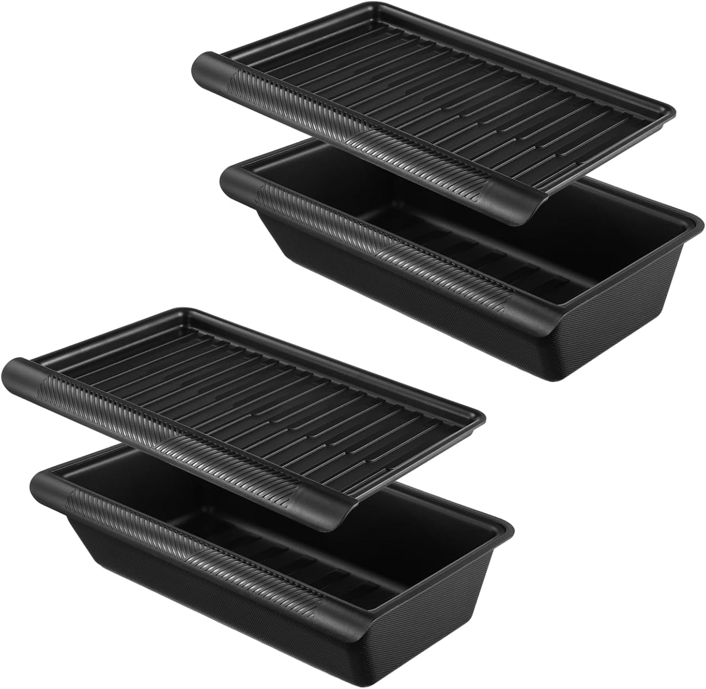 TOPABYTE Under Seat Storage Tray Hidden Organizer With Lid for Model Y 2020-2024 Front Seats (Black White Grey)