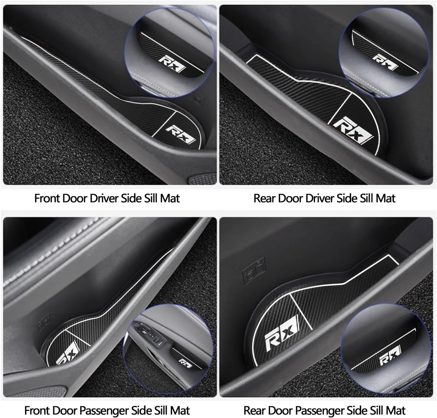 TOPABYTE Gate Slot Mats Interior Trim Door Slot Pads for 2023 2024 Lexus RX