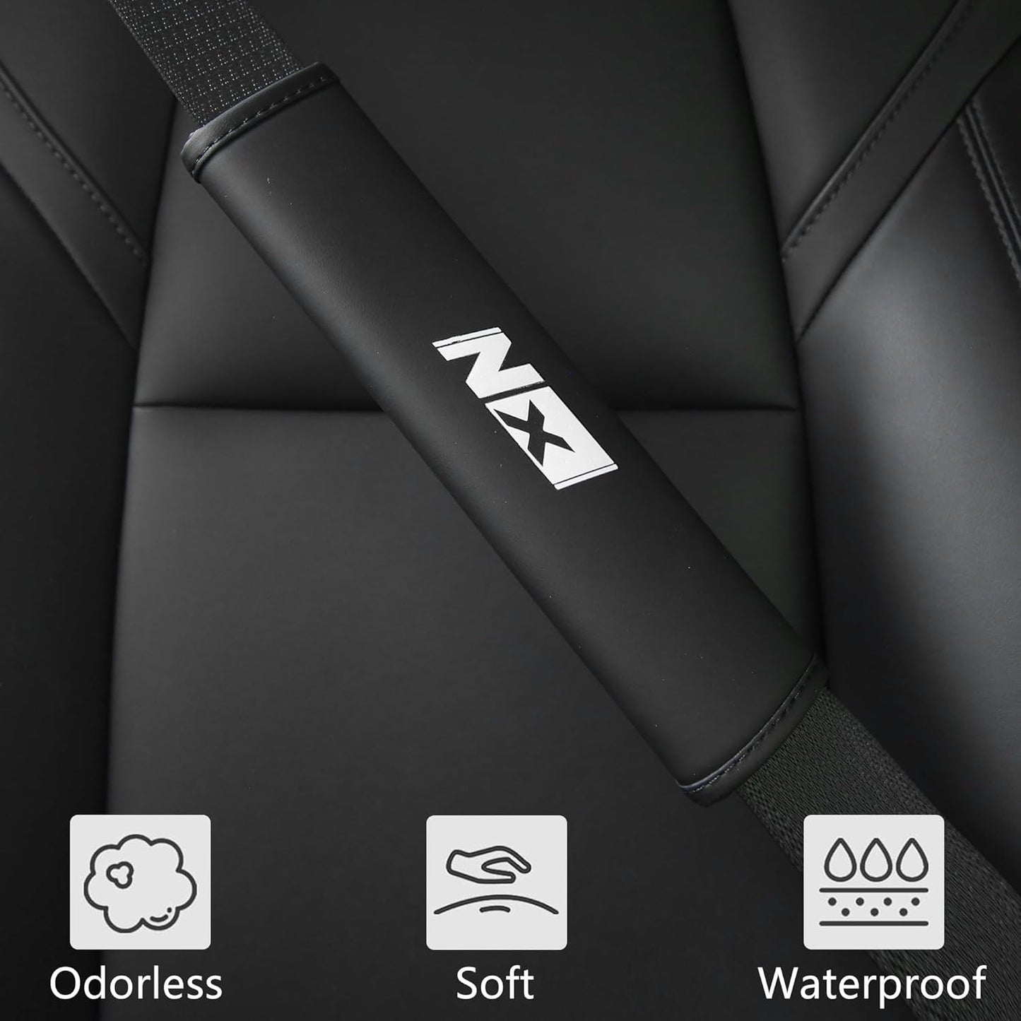 Topabyte Universal Nappa Calco della cinghia di sedere in pelle con motivi Lexus Rx NX
