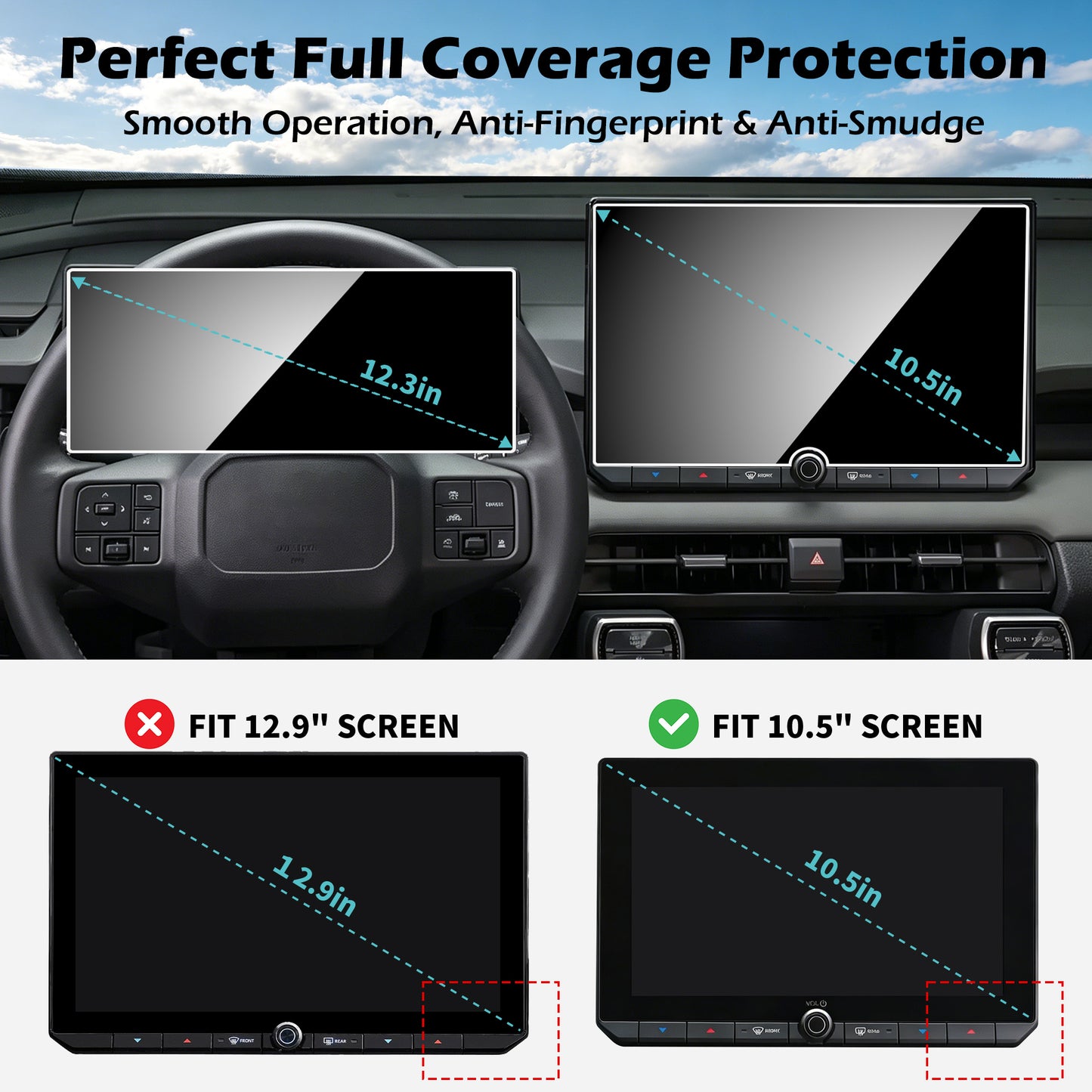 For Toyota RAV4 2026 Accessories Screen Protector for Toyota RAV4 10.5-inch Digital Gauge Cluster (LE/SE/XLE Premium/Woodland/XSE/Limited), 9H Tempered Glass For RAV4 2026 Anti-scratch&HD Transparent