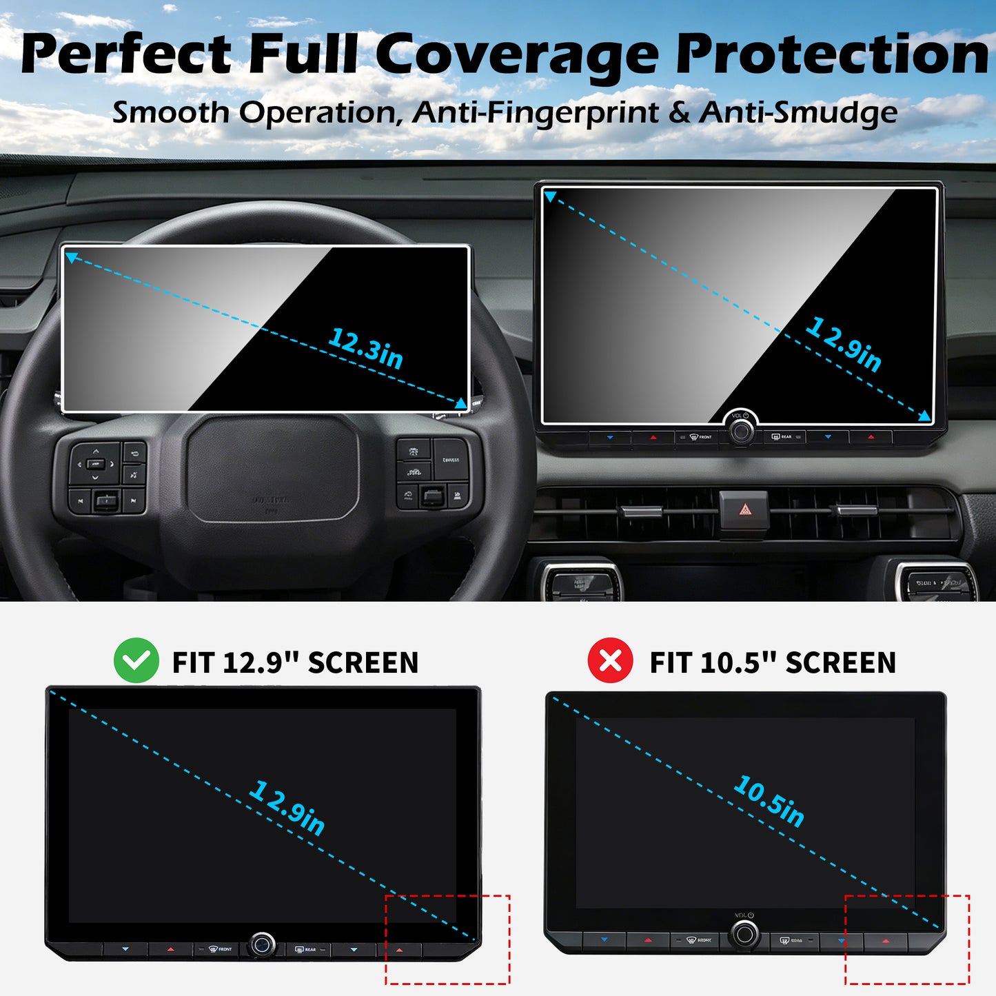 For Toyota RAV4 2026 Accessories Screen Protector for Toyota RAV4 12.9-inch Digital Gauge Cluster (XSE/Limited), 9H Tempered Glass For RAV4 2026 Anti-scratch&HD Transparent