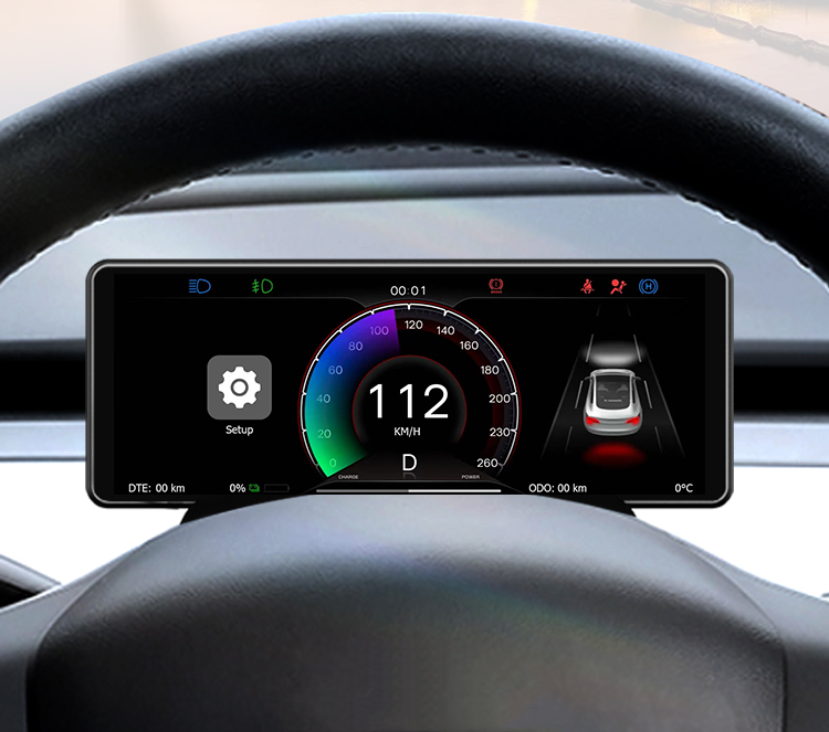 TOPABYTE 6.86'' Dashboard Screen Display with Front Camera For Model 3/Highland/Y