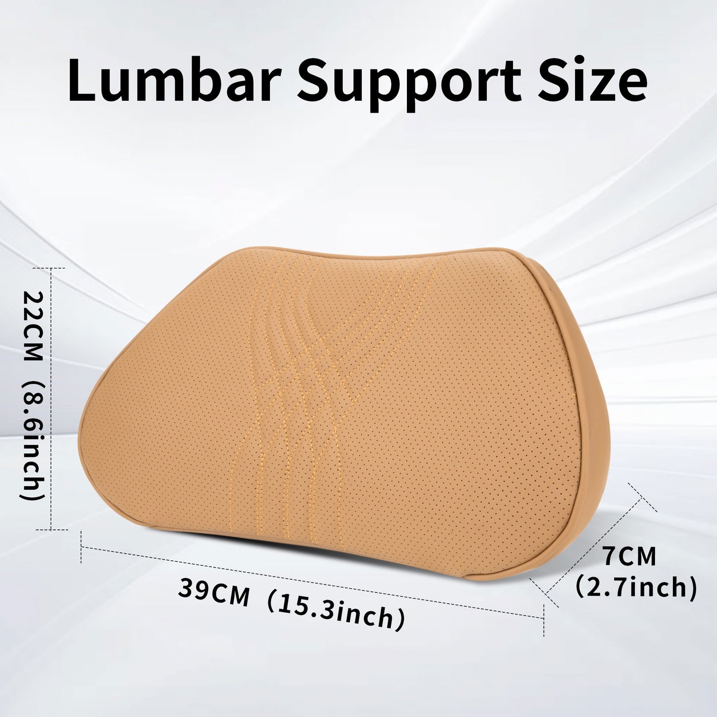 TOPABYTE Car Breathable Leather Headrest Neck Pillow Memory Foam with Embroidered Design (Black/White/Red/Palomino)