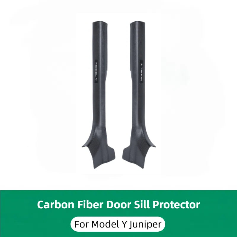TOPABYTE Carbon Fiber Door Sill Protectors for Model 3/Y 2018-2025+ Highland/Juniper (5-Seats)