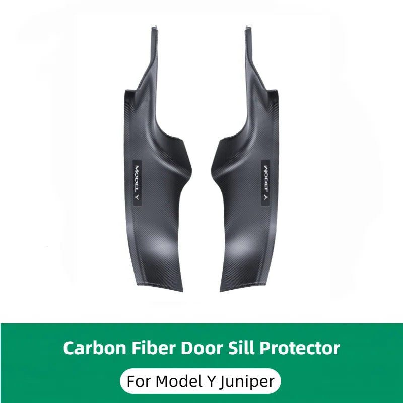 TOPABYTE Carbon Fiber Door Sill Protectors for Model 3/Y 2018-2025+ Highland/Juniper (5-Seats)