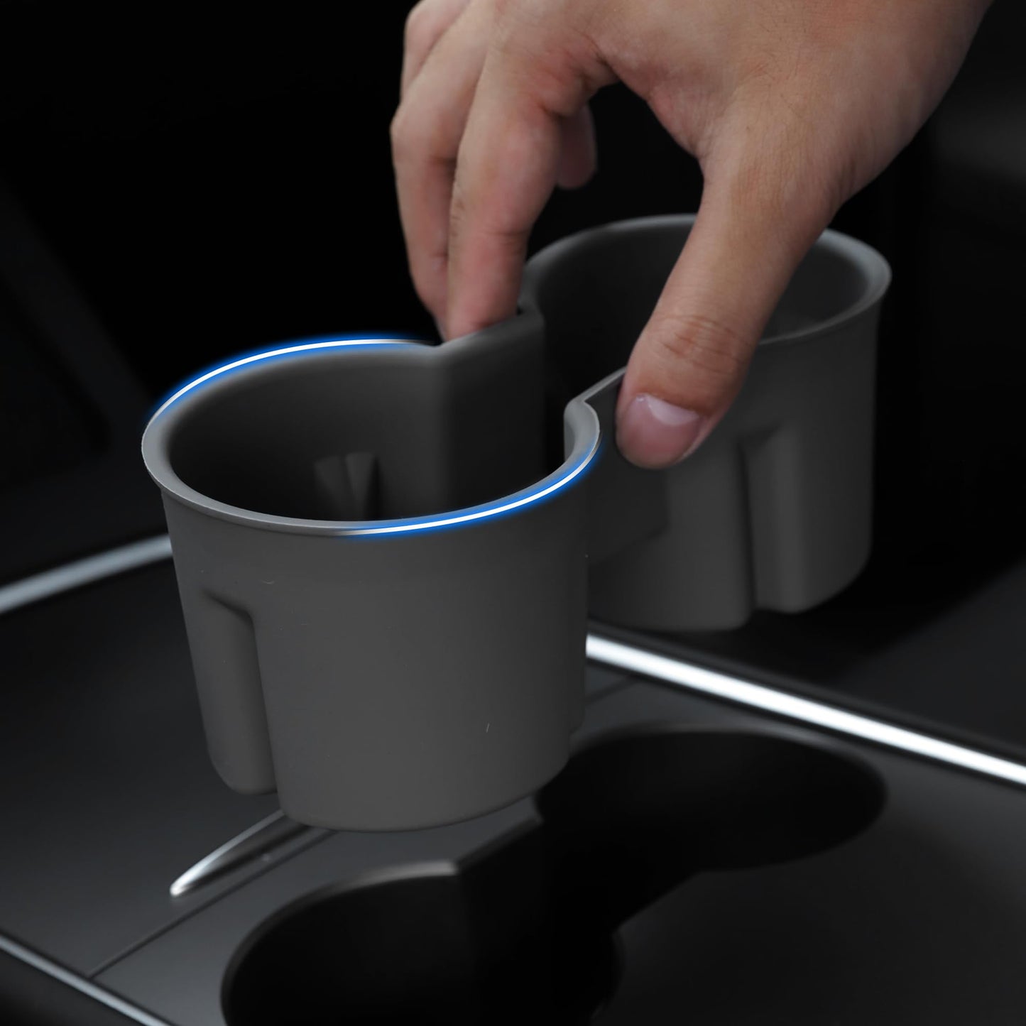 TOPABYTE Center Console Accessories Set - Cup Holder, Screen Edge Protector, Wireless Charger Mat Silicone For Model 3/Highland/Y/Juniper