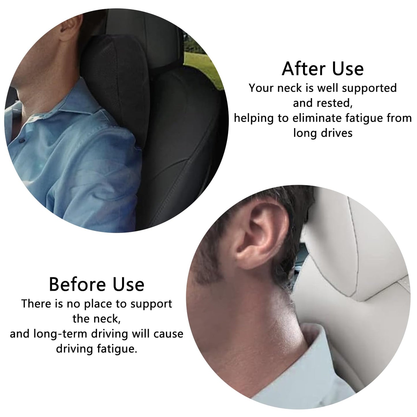 TOPABYTE Universal Car Headrest Nappa Leather Neck Pillow for BMW (Black/White/Pink/Tacora Red)