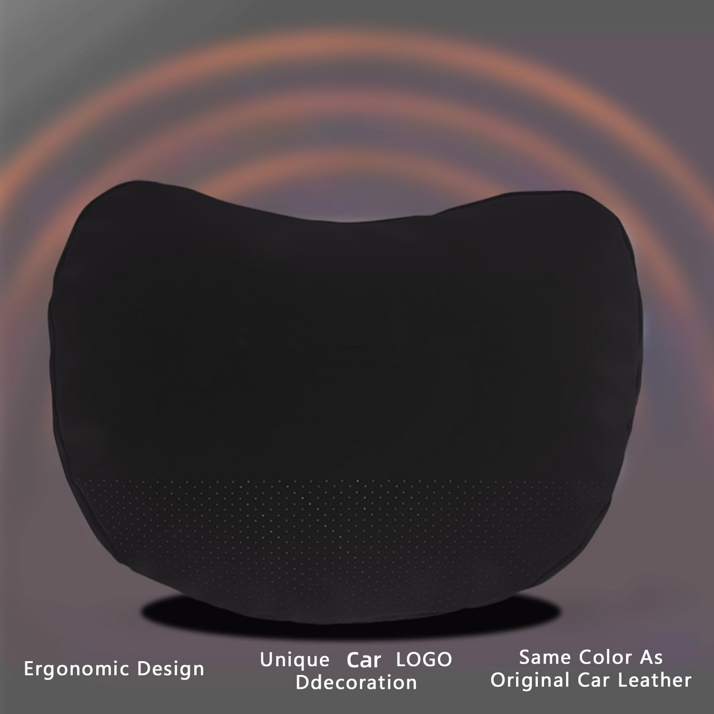 TOPABYTE Universal Car Headrest Nappa Leather Neck Pillow (Black White Pink)