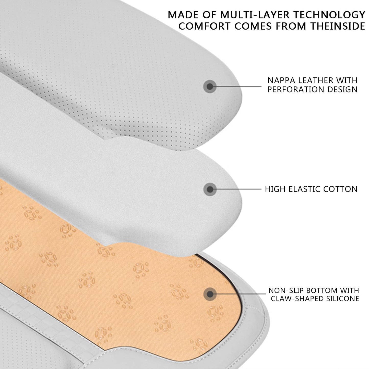 TOPABYTE Car NAPPA Leather Seat Cushion