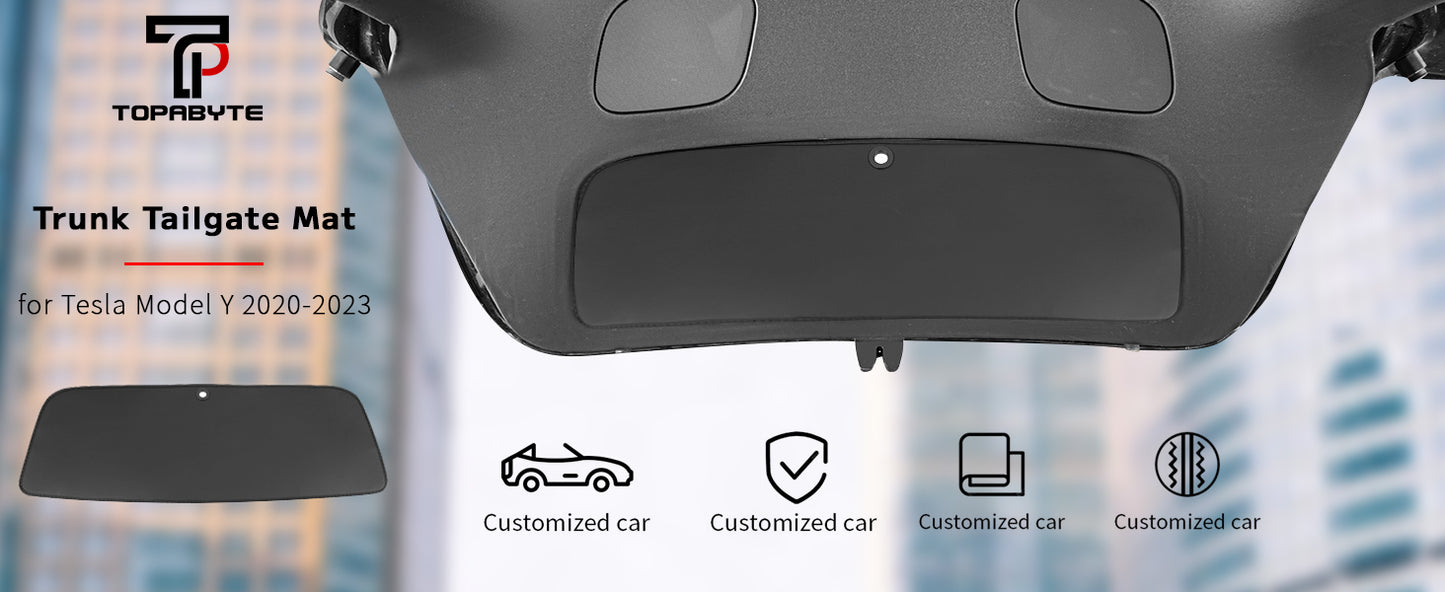 TOPABYTE Rear Tailgate Leather Protector Mat for Model Y 2020-2024 & Model 3 Highland