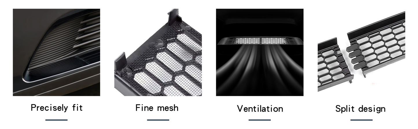 TOPABYTE Front Grill Mesh Protector Net for Model 3 Y Segmented Anti Leaves Insect