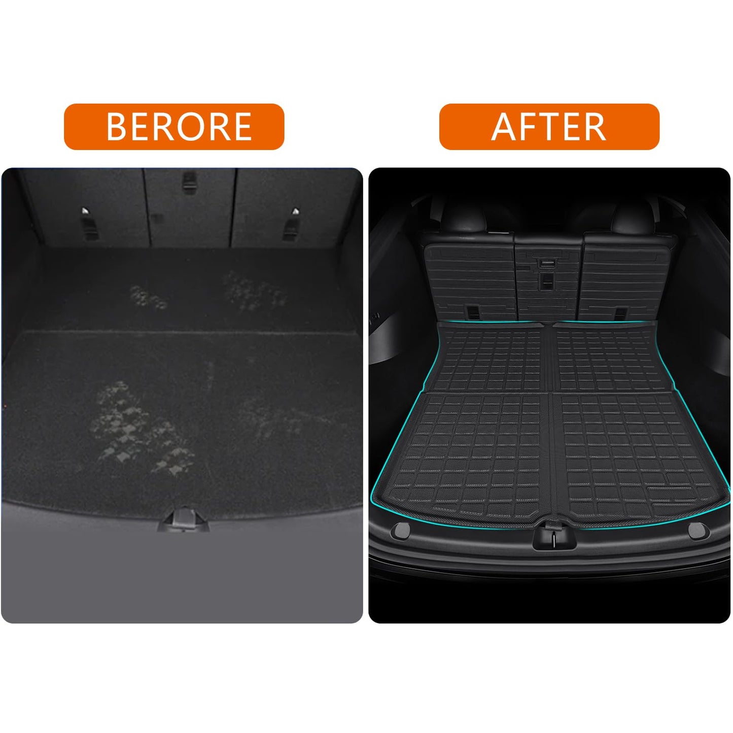 Tappetino anteriore e posteriore Topabyte TPE per il modello 3 prima del 2023 ottobre e modello Y 2020-2024