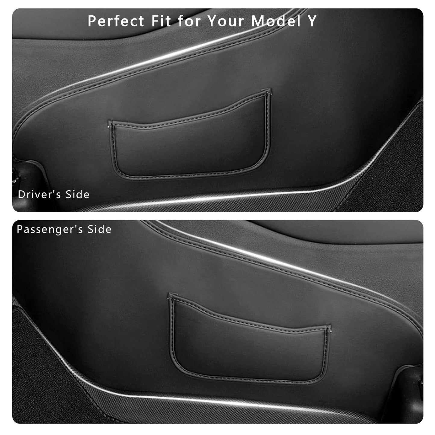 TOPABYTE Seat Side Anti Kick Pads for Model Y 2020-2025 Juniper & Model 3 2017-2025 Highland Center Console (2PCs)
