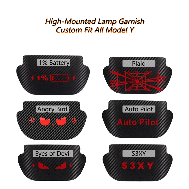 TOPABYTE High-mounted Lamp Garnish / High Brake Light Sticker for All Model 3 & Y 2017-2025