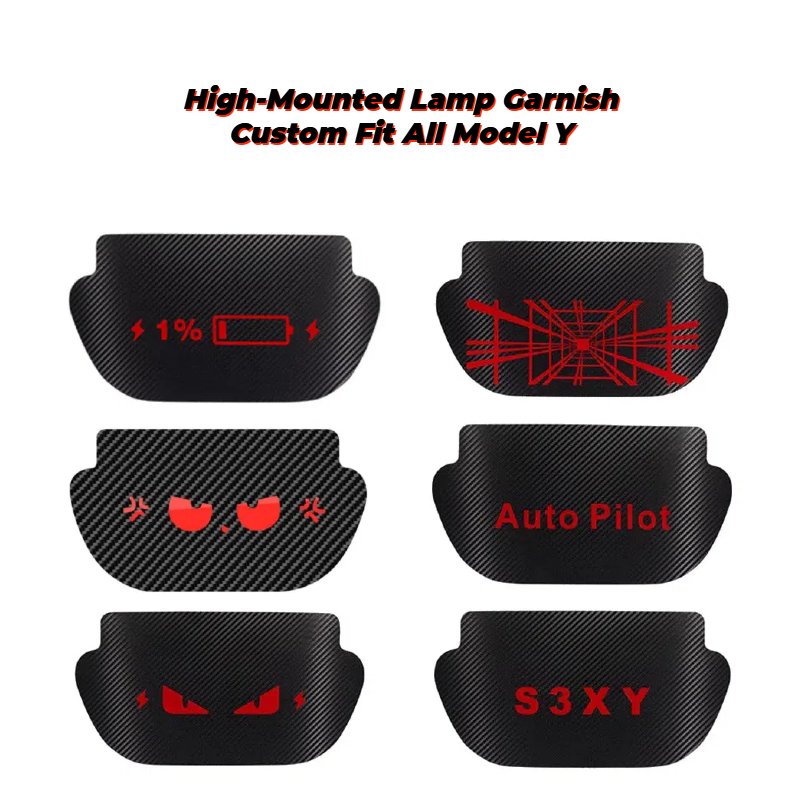 TOPABYTE High-mounted Lamp Garnish / High Brake Light Sticker for All Model 3 & Y 2017-2025
