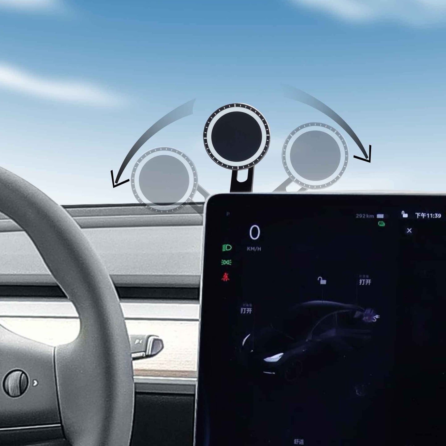 Topabyte Magnetic Telefon Mount With MagSafe Universal per la maggior parte degli schermi delle auto e modello 3YSX CyberTruck Invisible Followay Design