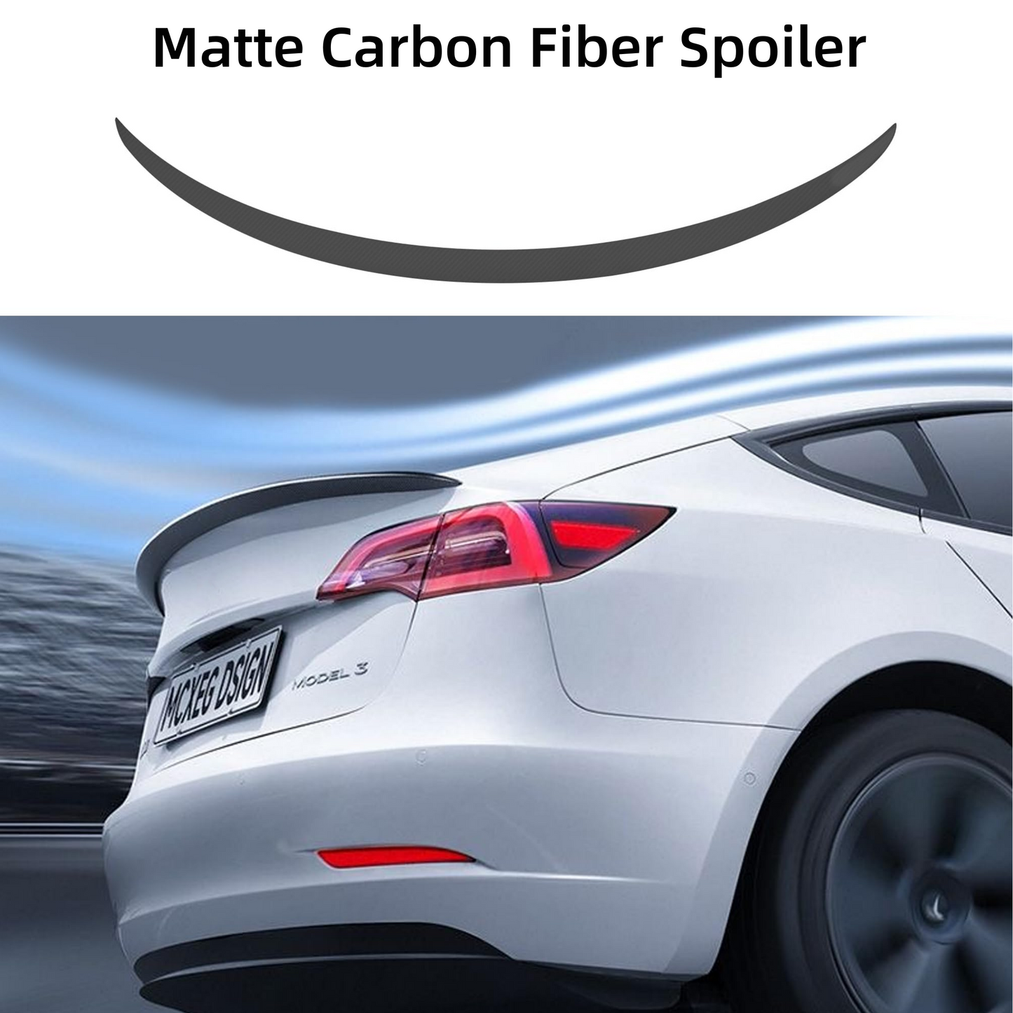 Topabyte arrière SPOILER LIP LIP POUR MODÈLE 3 2017-2023 & MODÈLE Y 2020-2024